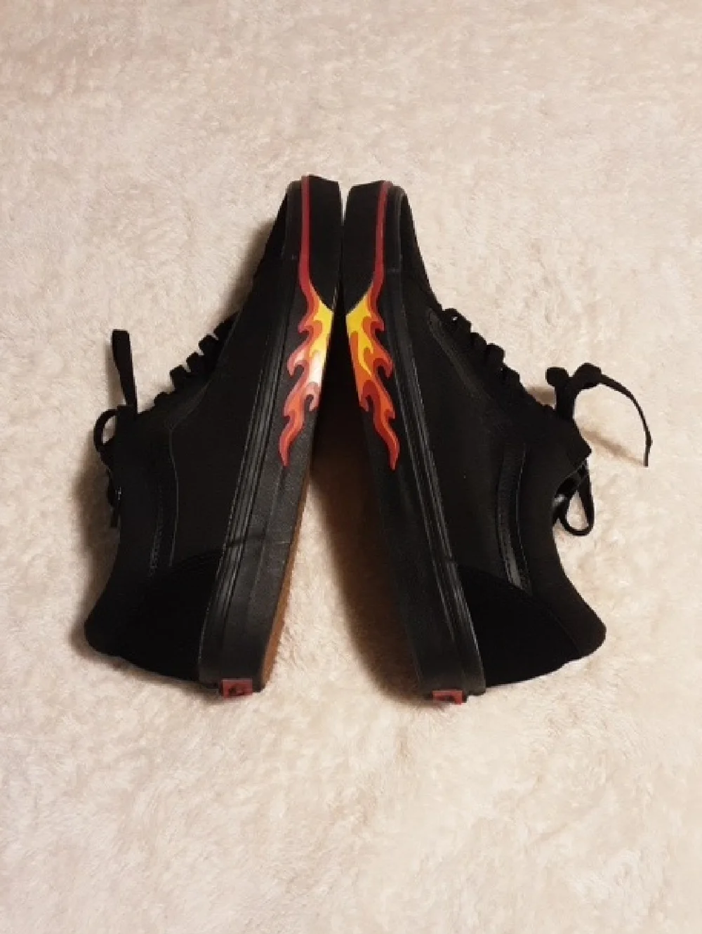 VANS Old Skool  Flame  Wall  BLACK Sneakers Men's Size 12